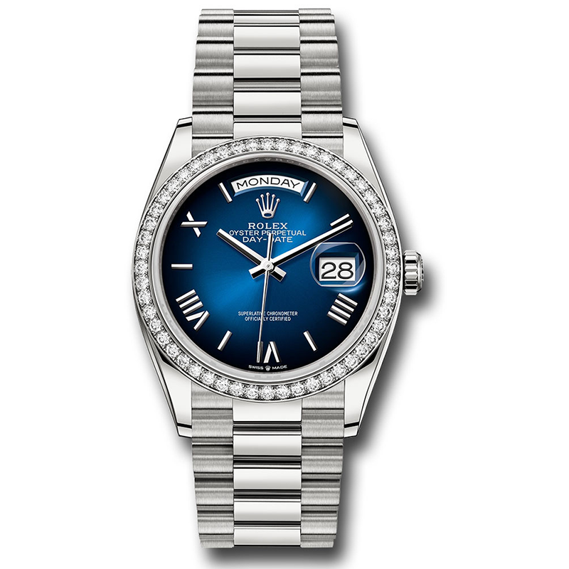 Rolex Platinum - 52 Diamond Bezel - President