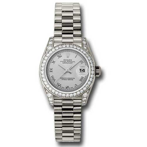 Rolex Datejust Lady - Gold President White Gold - Dia Bezel - President