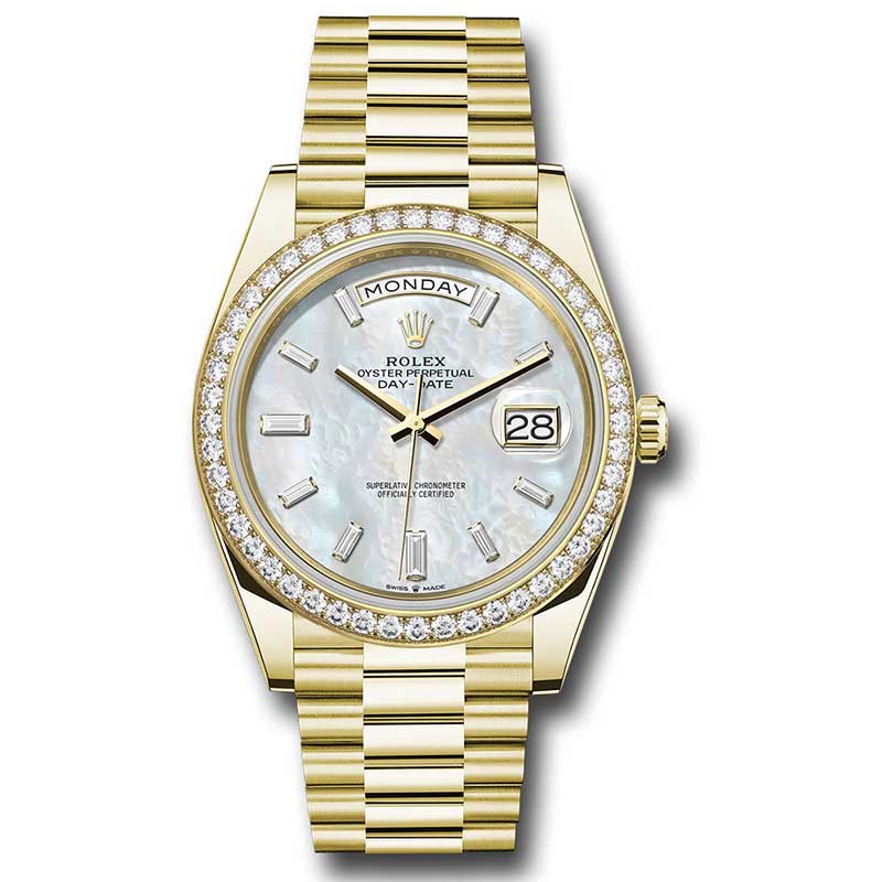 Rolex Day-Date 40 Yellow Gold Diamond Bezel