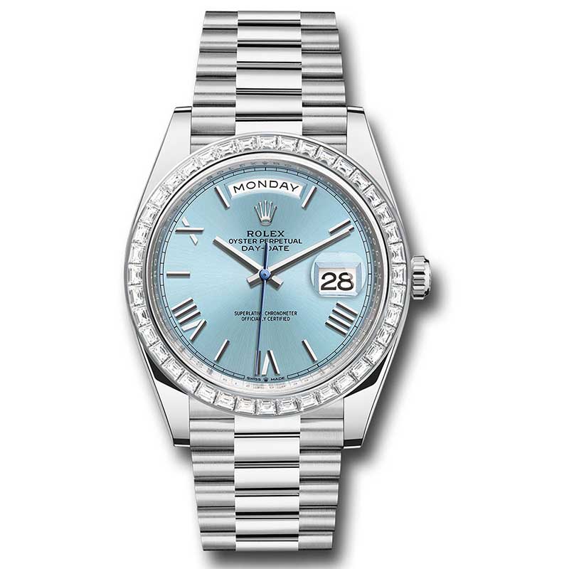 Rolex Day-Date 40 Platinum -Diamond Bezel