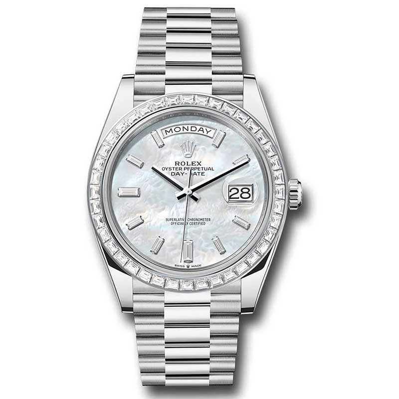 Rolex Day-Date 40 Platinum -Diamond Bezel