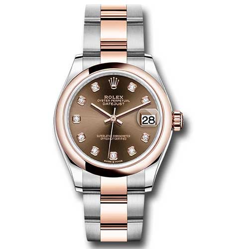 Rolex Datejust 31mm - Steel and Gold Pink Gold - Domed Bezel - Oyster