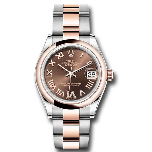 Rolex Datejust 31mm - Steel and Gold Pink Gold - Domed Bezel - Oyster