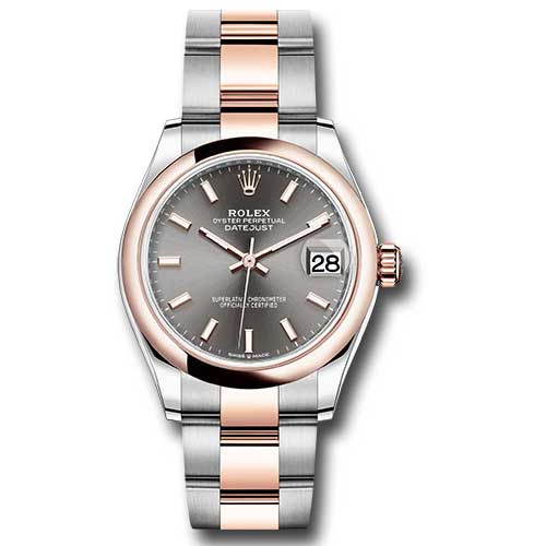 Rolex Datejust 31mm - Steel and Gold Pink Gold - Domed Bezel - Oyster