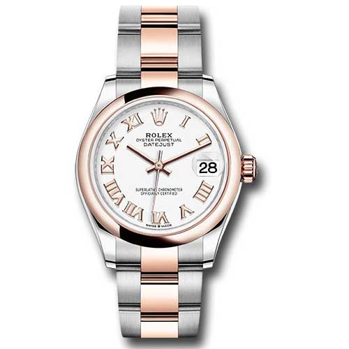 Rolex Datejust 31mm - Steel and Gold Pink Gold - Domed Bezel - Oyster