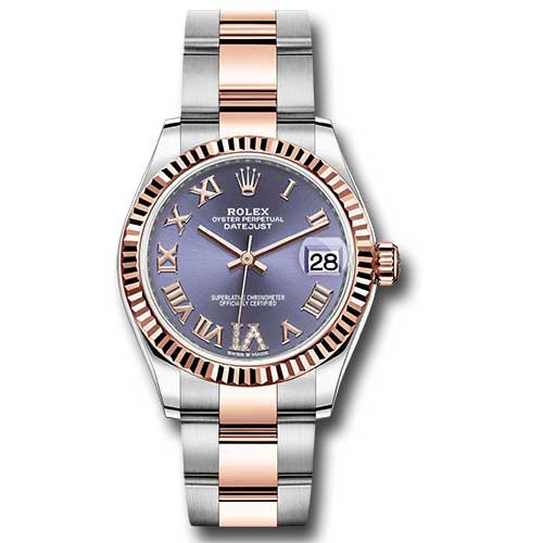 Rolex Datejust 31mm - Steel and Gold Pink Gold - Fluted Bezel - Oyster