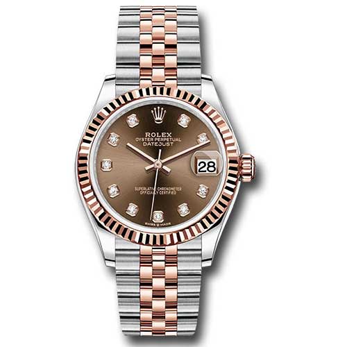 Rolex Datejust 31mm - Steel and Gold Pink Gold - Fluted Bezel - Jubilee