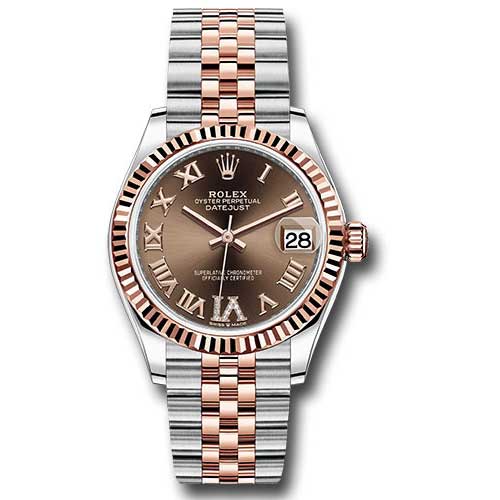 Rolex Datejust 31mm - Steel and Gold Pink Gold - Fluted Bezel - Jubilee