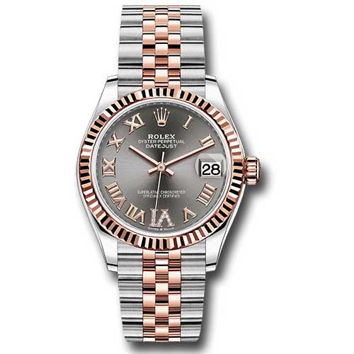 Rolex Datejust 31mm - Steel and Gold Pink Gold - Fluted Bezel - Jubilee