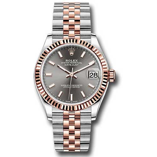 Rolex Datejust 31mm - Steel and Gold Pink Gold - Fluted Bezel - Jubilee