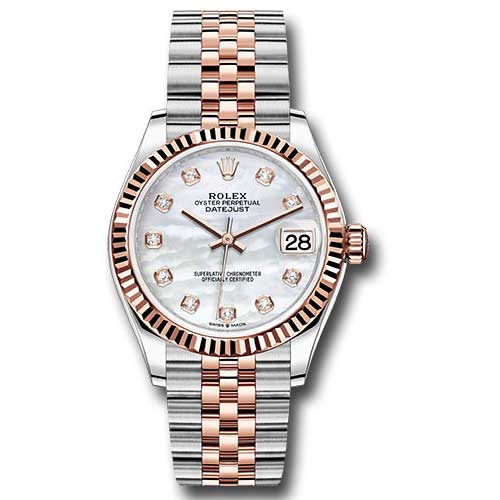 Rolex Datejust 31mm - Steel and Gold Pink Gold - Fluted Bezel - Jubilee