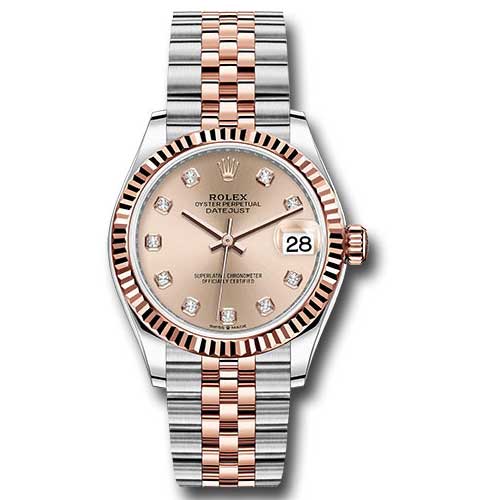 Rolex Datejust 31mm - Steel and Gold Pink Gold - Fluted Bezel - Jubilee