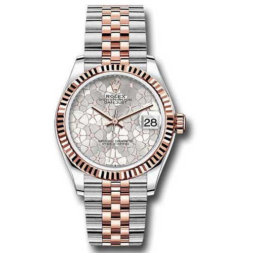 Rolex Datejust 31mm - Steel and Gold Pink Gold - Fluted Bezel - Jubilee