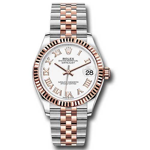 Rolex Datejust 31mm - Steel and Gold Pink Gold - Fluted Bezel - Jubilee