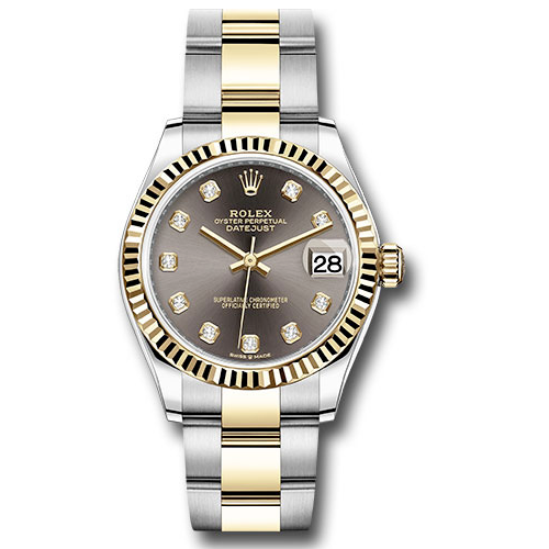 Rolex Datejust 31 - yellow gold - fluted bezel - oyster