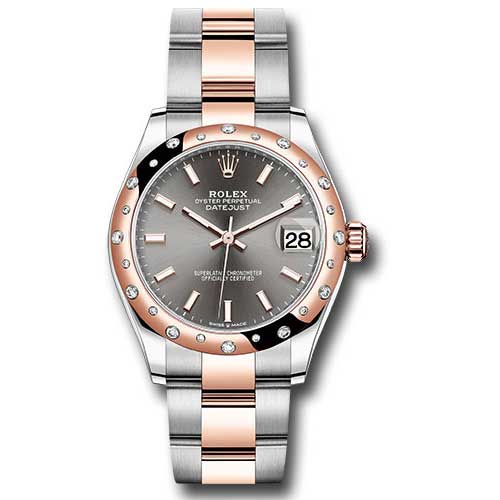 Rolex Datejust 31mm - Steel and Gold Pink Gold - 24 Dia Bezel - Oyster