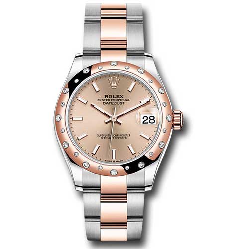 Rolex Datejust 31mm - Steel and Gold Pink Gold - 24 Dia Bezel - Oyster