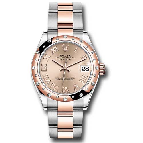 Rolex Datejust 31mm - Steel and Gold Pink Gold - 24 Dia Bezel - Oyster