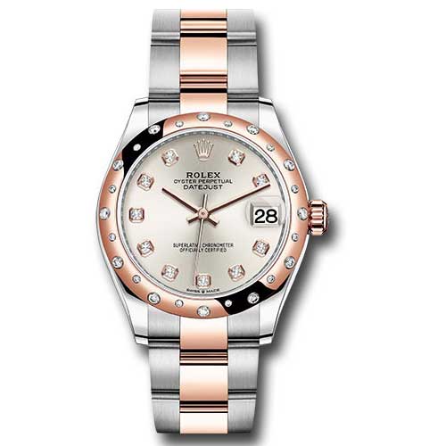 Rolex Datejust 31mm - Steel and Gold Pink Gold - 24 Dia Bezel - Oyster