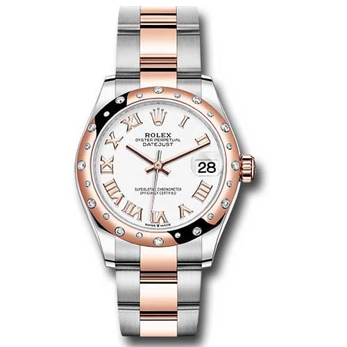 Rolex Datejust 31mm - Steel and Gold Pink Gold - 24 Dia Bezel - Oyster