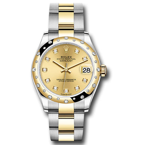 Rolex Datejust 31 - Steel and Yellow Gold - 24 Diamond Bezel - Oyster