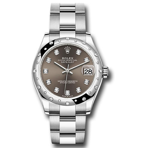 Rolex Datejust 31 - White Gold - 24 Diamond Domed Bezel - Oyster