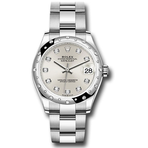 Rolex Datejust 31 - White Gold - 24 Diamond Domed Bezel - Oyster