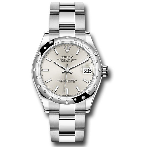 Rolex Datejust 31 - White Gold - 24 Diamond Domed Bezel - Oyster