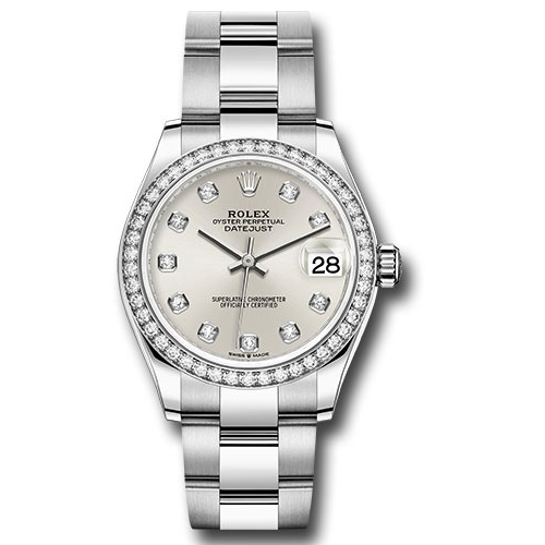 Rolex Steel & White Gold - 24 Diamond Bezel - Oyster