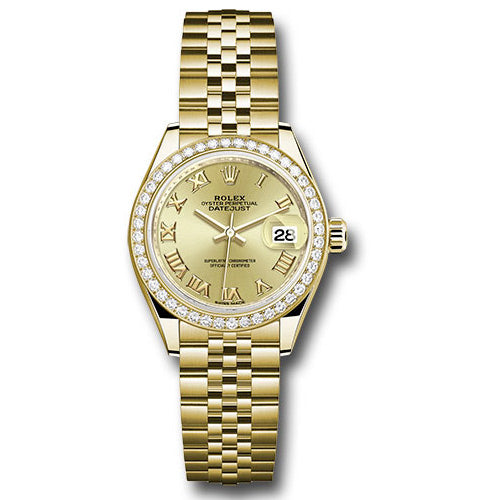 Rolex Datejust Lady 28 Yellow Gold - Diamond Bezel - Jubilee Bracelet