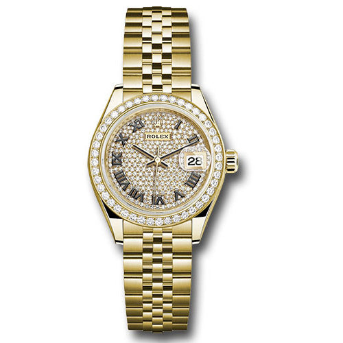 Rolex Datejust Lady 28 Yellow Gold - Diamond Bezel - Jubilee Bracelet