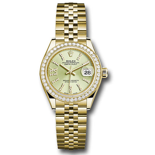 Rolex Datejust Lady 28 Yellow Gold - Diamond Bezel - Jubilee Bracelet