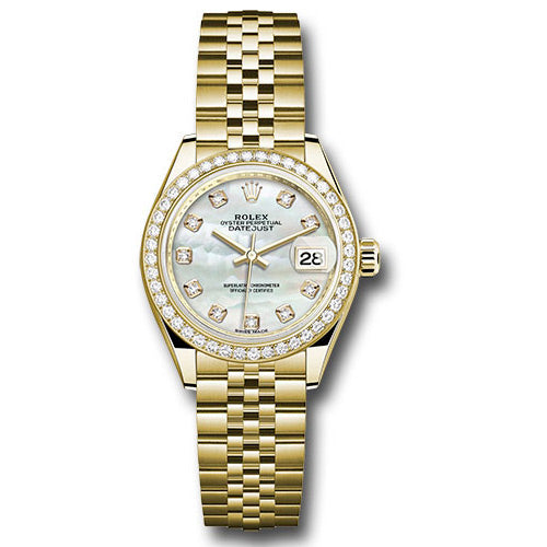 Rolex Datejust Lady 28 Yellow Gold - Diamond Bezel - Jubilee Bracelet