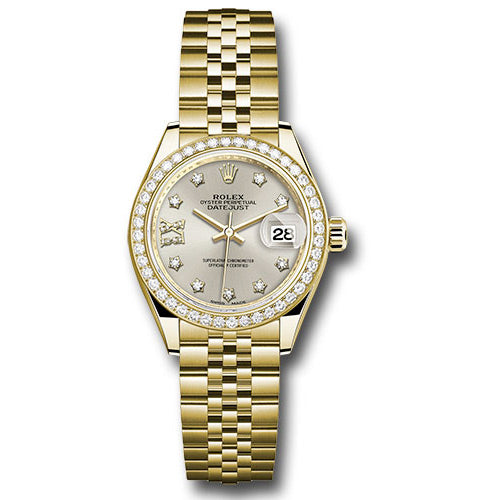 Rolex Datejust Lady 28 Yellow Gold - Diamond Bezel - Jubilee Bracelet