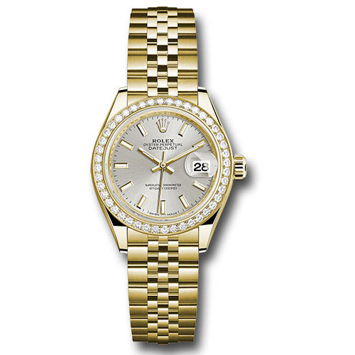 Rolex Datejust Lady 28 Yellow Gold - Diamond Bezel - Jubilee Bracelet