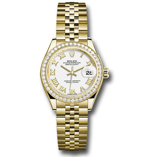 Rolex Datejust Lady 28 Yellow Gold - Diamond Bezel - Jubilee Bracelet