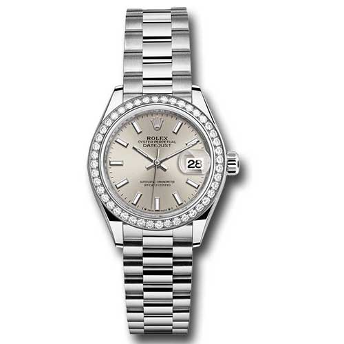 Rolex Datejust Lady - Gold President White Gold - Dia Bezel - President