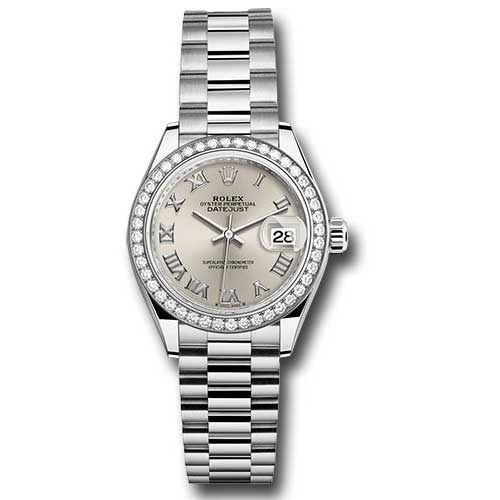 Rolex Datejust Lady - Gold President White Gold - Dia Bezel - President