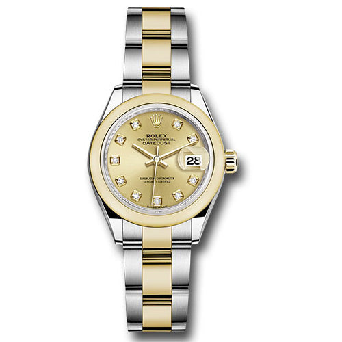 Rolex Datejust Lady 28 Steel and Yellow Gold - Domed Bezel - Oyster