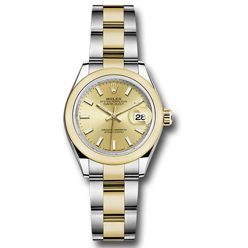 Rolex Datejust Lady 28 Steel and Yellow Gold - Domed Bezel - Oyster