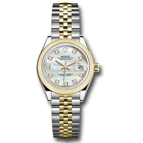 Rolex Datejust Lady 28 Steel and Yellow Gold - Domed Bezel - Jubilee