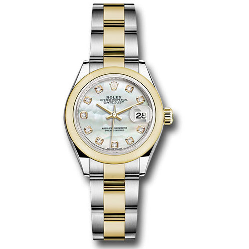 Rolex Datejust Lady 28 Steel and Yellow Gold - Domed Bezel - Oyster