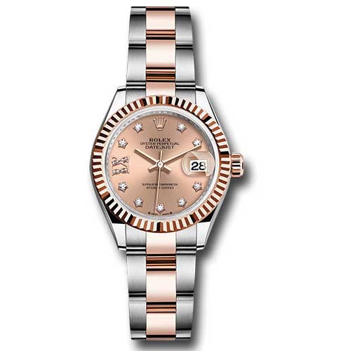 Rolex Datejust Lady - Steel and Gold Pink Gold - Fluted Bezel - Jubilee