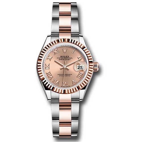 Rolex Datejust Lady - Steel and Gold Pink Gold - Fluted Bezel - Jubilee