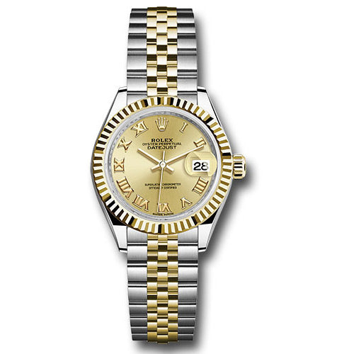 Rolex Datejust Lady 28 Steel and Yellow Gold - Fluted Bezel - Jubilee