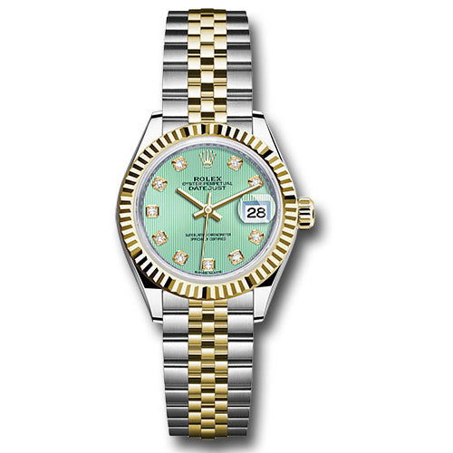 Rolex Datejust Lady 28 Steel and Yellow Gold - Fluted Bezel - Jubilee