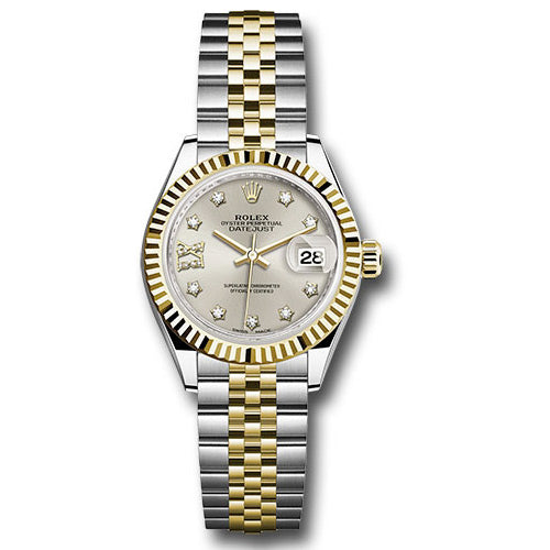 Rolex Datejust Lady 28 Steel and Yellow Gold - Fluted Bezel - Jubilee