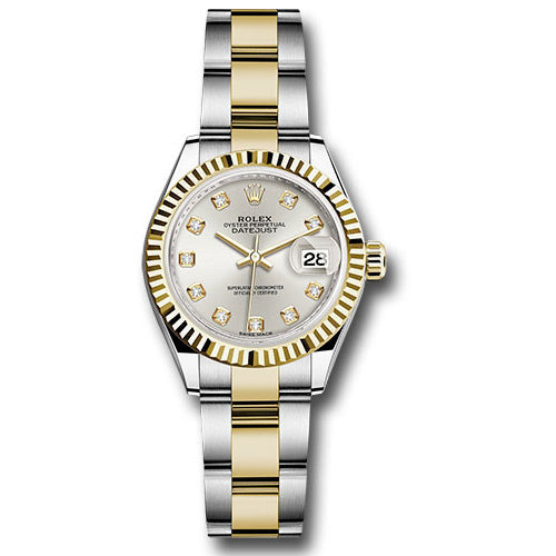 Rolex Datejust Lady 28 Steel and Yellow Gold - Fluted Bezel - Oyster