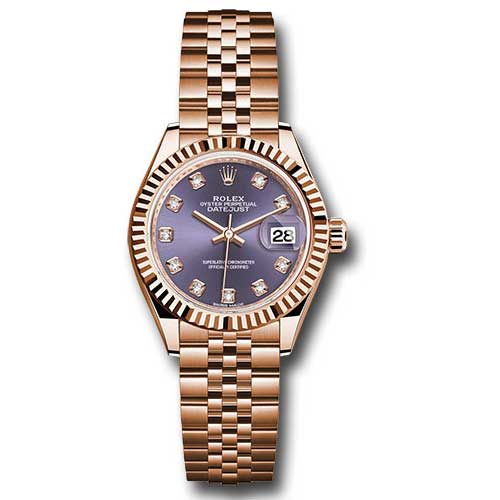 Rolex Lady Datejust 28 - Pink Gold - Fluted Bezel - Jubilee