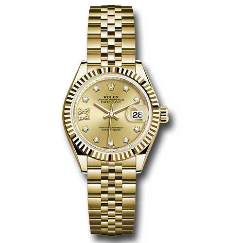 Rolex Datejust Lady 28 Yellow Gold - Fluted Bezel - Jubilee Bracelet